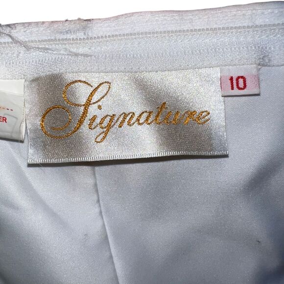 Signature Womens Wedding Dress Gown Beaded Bridal White Sheer Long Train - Picture 11 of 13